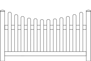 Vinyl Scalloped Picket Fence